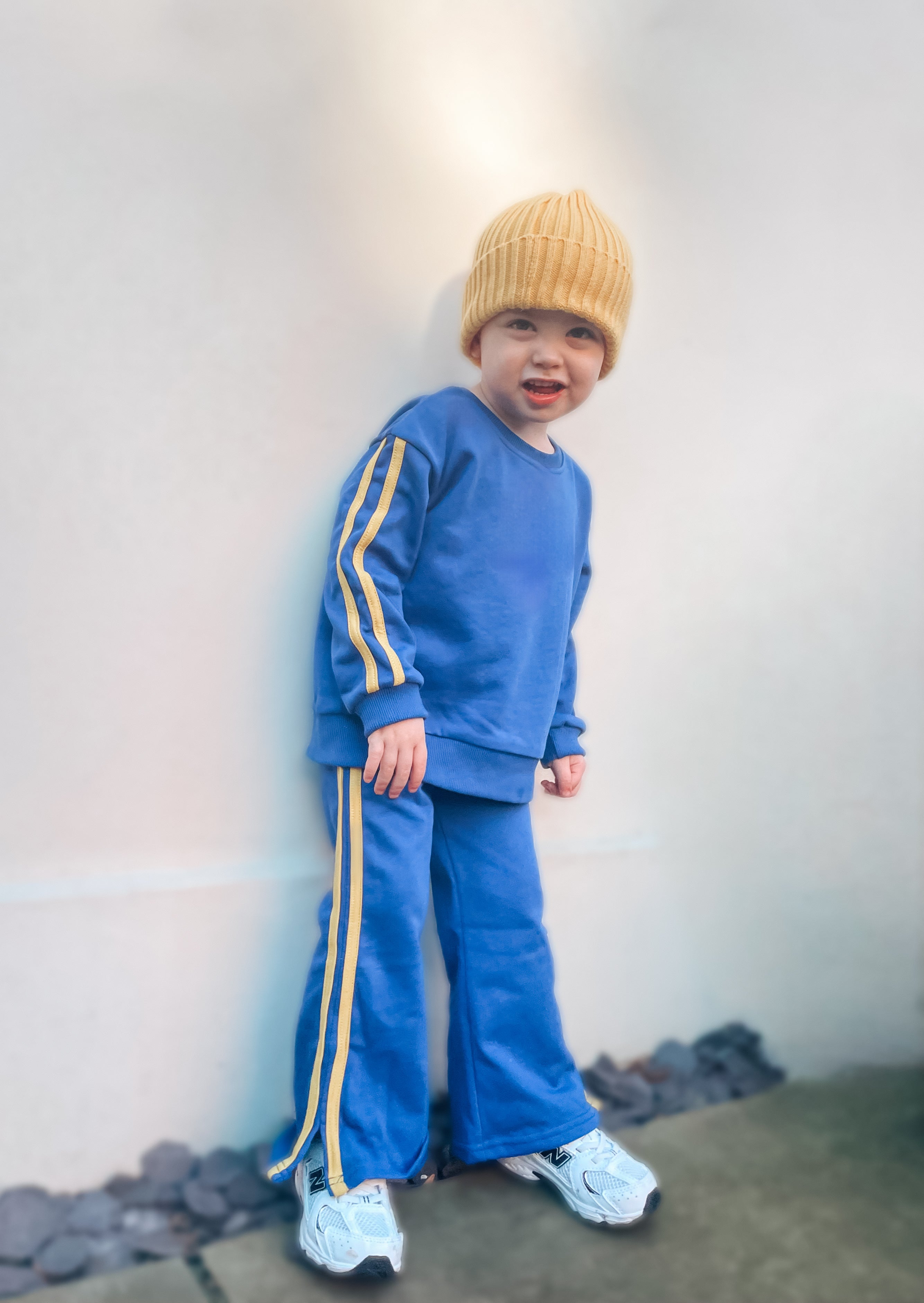 Blue Yellow stripe tracksuit