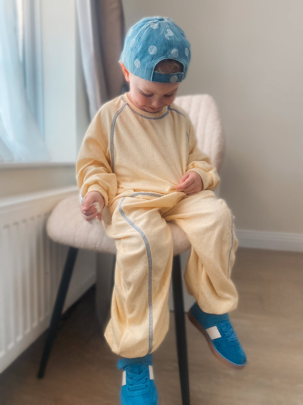 Yellow toweling tracky