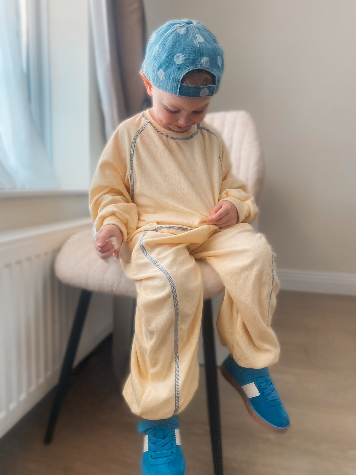 Yellow toweling tracky