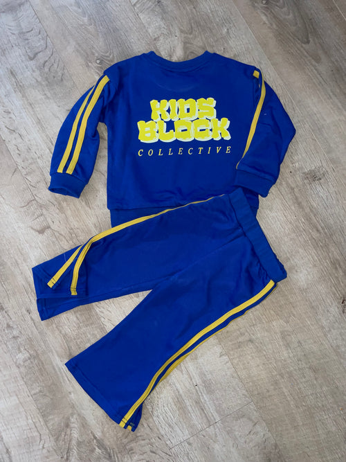 Blue Yellow stripe tracksuit